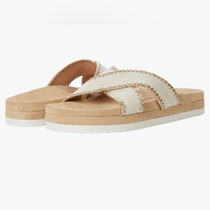 NWT Jack Rogers Lexi Criss-Cross Sandals Natural/ Platinum